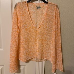 Show Me Your MuMu Orange Floral Blouse
